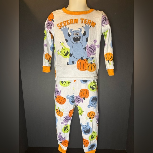 Disney Monsters Inc “Scream Team” Toddler Pajama Set 4T Halloween Sulley Mike - Picture 1 of 7
